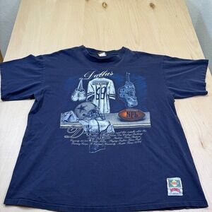 Vintage Nutmeg Dallas Cowboys NFL Football Locker room‎ Graphic T Shirt XL 90s